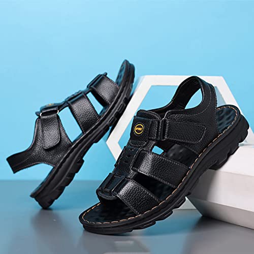 Mens Sandals, Casual Open Toe Leather Handmade Sandals, Summer Outdoor Adjustable Fisherman Beach Sandals3