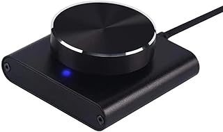 Iyalezirk Controlador de volumen externo para altavoz PC con función de control de tono y botones de reproducción/pausa/atrás/sistema operativo