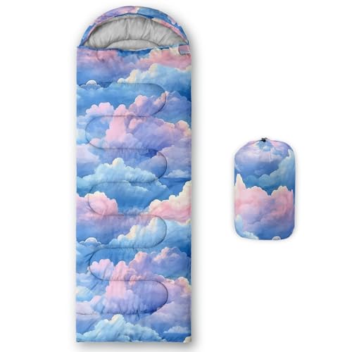 Image of QOOMO Axolotl Cute Camping Sleeping Bags,3 Season Warm & Cool Weather,Lightweight,Waterproof Sleeping Bags for Adults & Kids,Traveling,and Outdoors