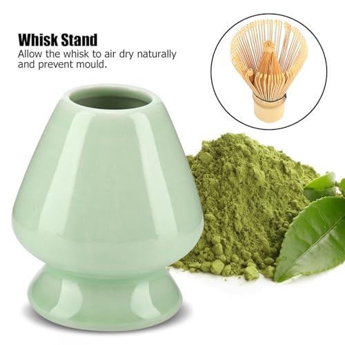Podstawka na trzepaczkę Matcha, Ceramiczny Stojak na trzepaczkę, 1 szt. Ceramiczny Stojak na trzepaczkę Matcha do Akcesoriów Bambo Matcha Chasen do Zestawu do Herbaty (Zielony)