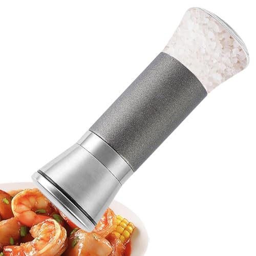Molinillo de pimienta manual, molinillo de especias ajustable de acero inoxidable, molinillo de chile resistente, botella de barrenador recargable para comino, chile seco, pimienta y condimentos