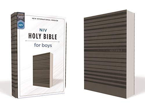 Niv, Holy Bible for Boys, Soft Touch Edition, Leathersoft, Gray, Comfort Print: New International Ve