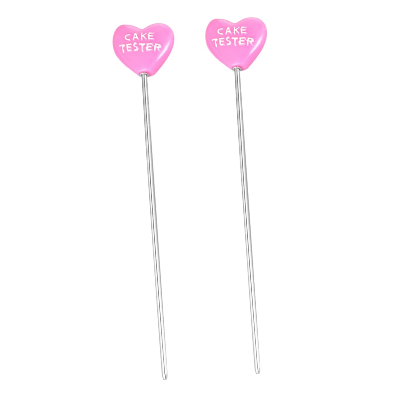OUNONA 2pcs Stainless Steel Cake Tester Heart Pattern Baking Test Pin for Cake Bread Muffin Testing and Easy to Clean Baking Tool present