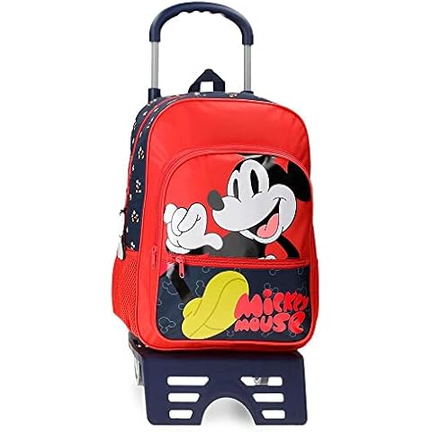 Disney Mickey Mouse Fashion Schulrucksack mit Wagen, mehrfarbig, 30 x 38 x 12 cm Cover