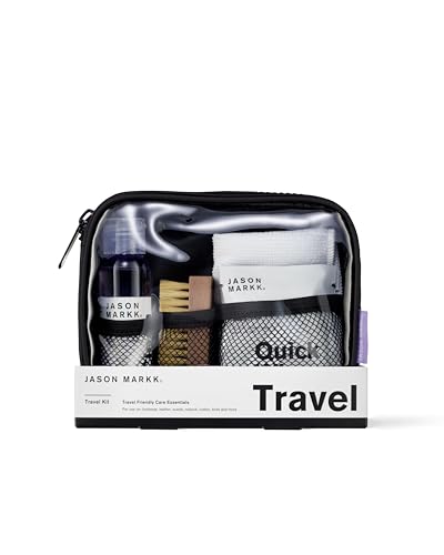 Jason Markk Travel Shoe Cleaning Kit, Shoe Cleaner, Trainers Care, 5-Piece Set, Travel Size, Ideal for Footwear, Safe on Leather, Suede, Nubuck, Cotton, Knits