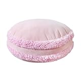 Hodeco Round Throw Pillow 18x18 Inch Macaron Shape No Zipper Design Down-Like Polyester Filling Super Soft Circle Cushion for Couch Home Decor Floor Pillow 45x45cm, Pink, 1 Piece