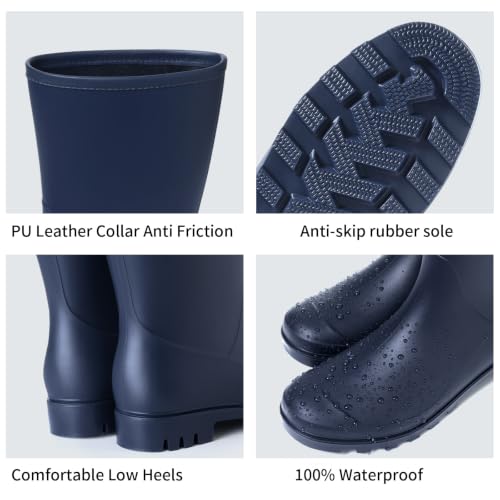 Image of Asgard Women's Mid Calf Rain Boots Waterproof Garden Shoes Slip on Rubber Boots
