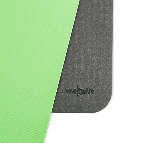 Image of Wakefit Yoga Mat - 6mm Thick Double Color Reversible Antislip for Women, Men, Kids - Home, Gym and Outdoor Workout (Green & Black)