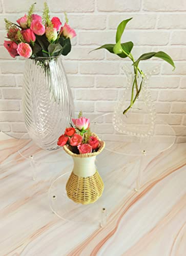 Hesin Acrylic Cake Display Risers Round Set Of 3 Stand Risers Dessert Bakery Stand Rack Server Dessert & Pizza Holder #TOP7