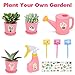CUTE STONE Kids Gardening Set, Garden Toys with Metal Kids Rake, Shovel, Trowel, Watering Can, Gloves, Tote Bag, Gardening Kit for Toddlers, Outdoor Playset Spring Summer Toys for Girls Boys