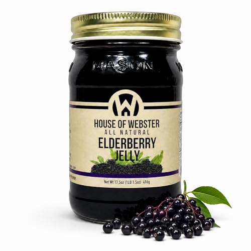 House of Webster Elderberry Jelly - Homemade Fruit Spread (Pack