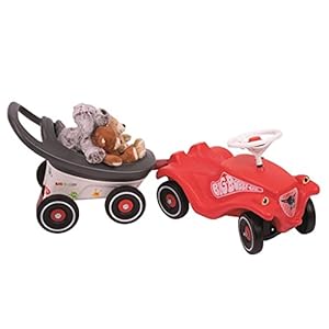 BIG – Buggy – 3-in-1 Multifunktions-Anhänger, Lauflernwagen mit verstellbarer Bremsfunktion, inklusive 4 Flüsterräder…