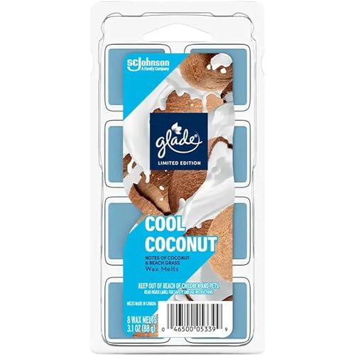 Glade Cool Coconut Wax Melts 3.1 oz (88 g) Scented Wax Cubes Long-Lasting Home Fragrance