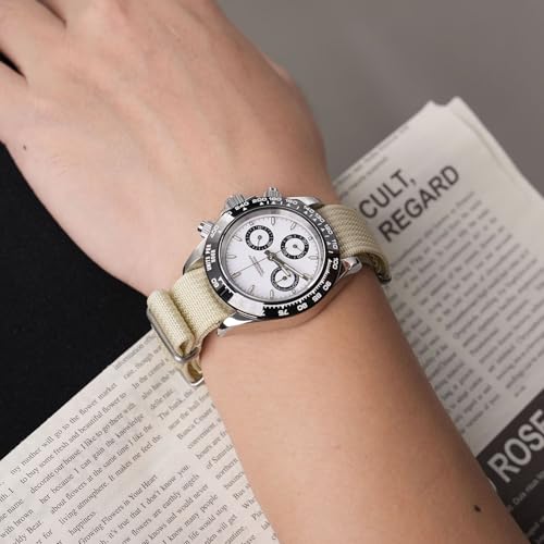Image of TACTICAL FROG Nylon Watch Band 18mm 19 mm 20mm 22 mm 24 mm, Waterproof Military Watch Straps Replacement for Men Women, With Stainless Steel Buckle