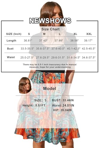 Image of Newshows Women's 2026 Summer Casual Square Neck Ruffle A Line Beach Vacation Sundress Work Business Dress with Pockets