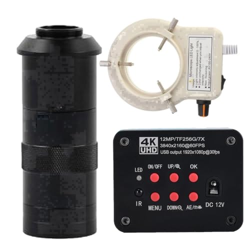 Microscopio digital 4K UHD de 60FPS con video electrónico fluido y luz de anillo regulable