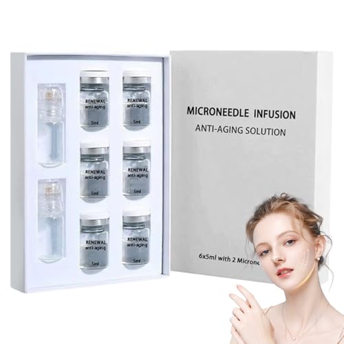 Micro Infusion System Set, Anti Aging Microneedling Serum für Gesicht, Micro Needling Set mit Hyaluronsäure & Kollagen, Intensive Feuchtigkeit, Gesichtsserum Ampullen Gesicht für Alle Hauttypen (2+6)