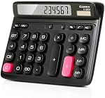 Comix Desk Calculator with 12 Digits Large LCD Display, Solar Battery Dual Power, Large Computer Keys Basic Calculator for Home Office School