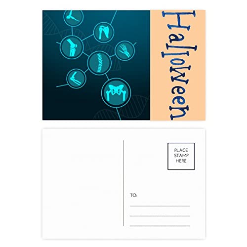 Cartes postales d'Halloween avec structure osseuse pour décorer votre table de fête