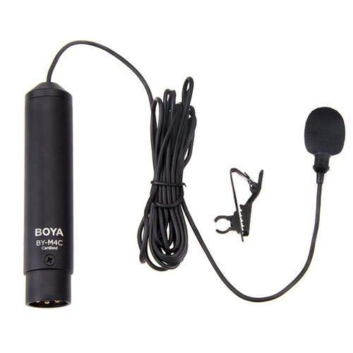 BOYABY-M4C Professional Cardioid XLR Lavalier Microphone for Video Cameras, Audio Recorders & Mixers with XLR inputs Ideal for Interviews & Dialog, Black