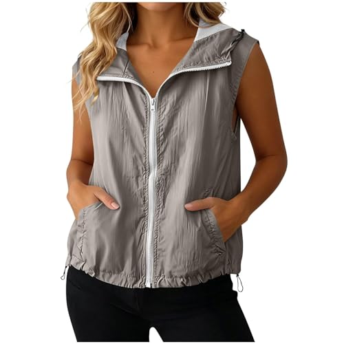 Chaleco con capucha para mujer que evita el calor y protege del sol en verano