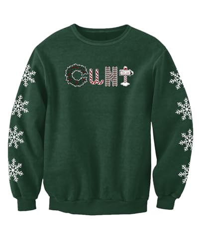 Funny Festive Offensive Adults Christmas Jumper Sweatshirt (UK Alpha M Regular Regular) Green