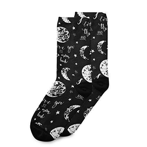 I Love You To The Moon And Back (3) Crew Socks, 1 Pair Unisex Novelty Casual Socks For Women Men Gifts3