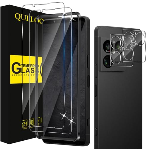 QULLOO Verre Trempé pour Sony Xperia 1 VIII, 2 Pièces Protecteur D'écran et 2 Pièces Caméra...