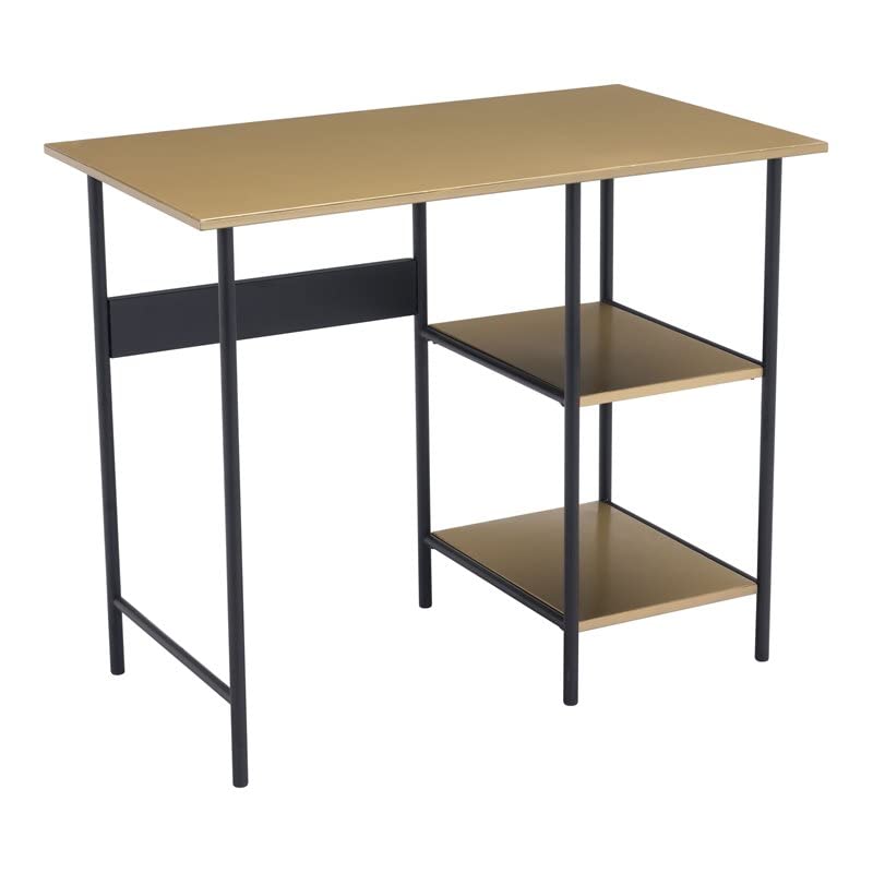Zuo ModernDesk Brass & Black Harris