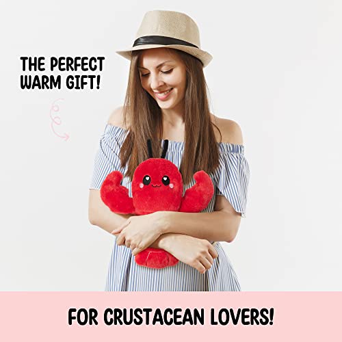 Image of Crustacean Microwavable Unscented Heating Pad for Women - Warm Cozy Plush Heatable Stuffed Toy Animal - Hot and Cold Heat Bag Gift for Women and Girls Red