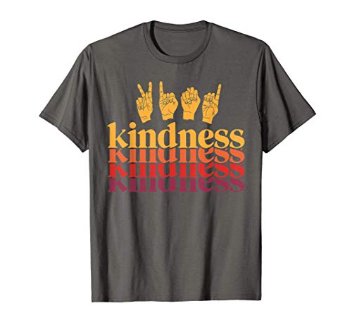 Retro Kindness Matter Deaf Awareness Shirt Sign Language Camiseta