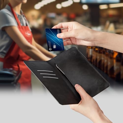 Wallet for Men Women & Phone Purse Wallet, RFID Blocking PU Leather Dual Magnetic Clasp Closure Phone Purse + Credit Card Holder for Phone Organizer Ladies Travel Purse,Lighthouse Beacon Clouds4