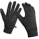 KELOYI Handschuhe Herren Damen Winter Fahrradhandschuhe Touchscreen Laufen Sport Motorrad Fahrrad Winddicht rutschfest Camping Wandern Outdoor Warm Schwarz Vorwinter Frühling Herbst-Schwarz-M