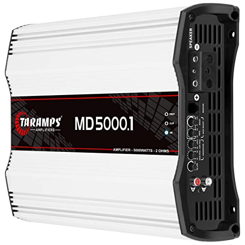 Taramps MD 5000.1 Amplifier 2 Ohms 5000 Watts RMS 1 Channel Full Range, Car Audio Monoblock, LED Monitor Indicator Class D, Great for Subwoofer, MD 5k