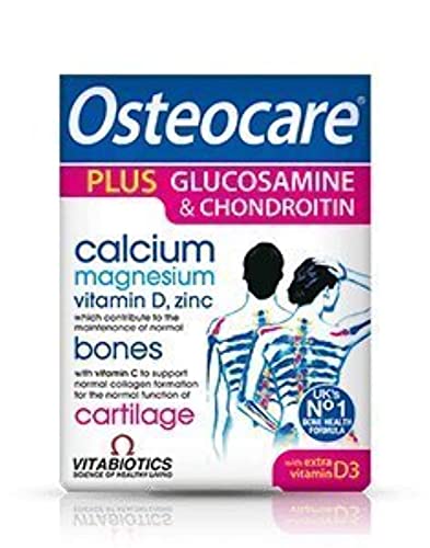 Vitabiotics Osteocare Plus Glucosamine & Chondroitin Tablets | Calcium & Magnesium & Vitamin D & C & Zinc to Help Maintain Strong Bones & Cartilage | 60 Tablets