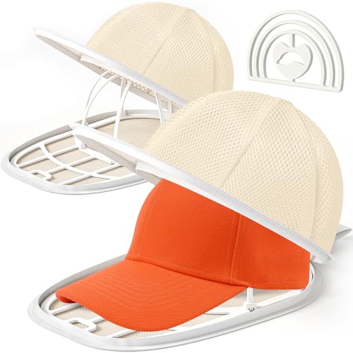 Coopahce Hat Washer Cage for Washing Machine, Hats Cleaner for Baseball Caps, Hat Washing Cage Cap Washer for Washing Machine, Hats Protector Holder for Dishwasher Fit for Adult and Kid (Cream)