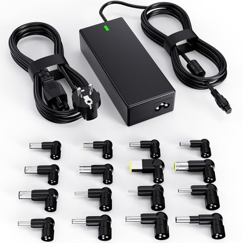 Cargador Universal para Ordenador portátil de 90W de Repuesto para HP DELL Acer ASUS Lenovo Samsung IBM Toshiba Fujitsu Gateway Notebook Ultrabook Chromebook Cable de alimentación con 16 Puntas