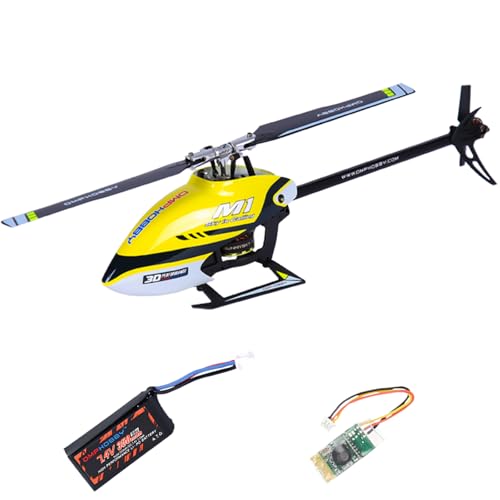 Buddy RC OMPHOBBY M1 V1 RC Helicopter for Adults - 6CH 3D Aerobatic RC Helicopters Outdoor with Dual Brushless Direct-Drive Motors with RadioMaster Pocket Radio 2025（BNF Version, Yellow）
