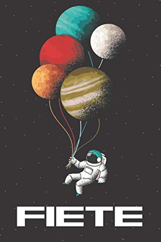  Fiete: Astronaut Name Outer Space Astronauts Fiete, Lined Journal Notebook, 100 Pages, 6x9, Soft Cover, Matte Finish, Back To School, Preschool, Kindergarten, Kids Gifts