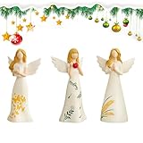 Weihnachten Engel Figuren - 3 Stück Festliche Dekoration | Tischdekoration Feiertag Bild - Für Handwerk Liebhaber Und Sammler Winter Bücherregal Nachttisch Schlafzimmer Wohnzimmer