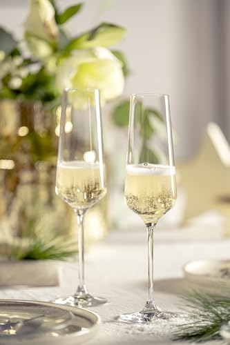 Foto von LEONARDO HOME Sektgläser PUCCINI (6er Set) • kratzfeste Sektgläser (280 ml) • Spülmaschinenfest & Langlebig • Zeitlose Champagnergläser für Zuhause & Restaurants • Prosecco-Glas Puccini • 069550