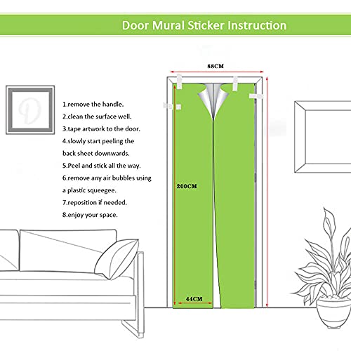 UIMXYZD 3D deurmuurschilderingen Zelfklevende Waterdichte Vinyl Blauw Art Patroon Behang Deur Stickers voor Kids… - Afbeelding 4