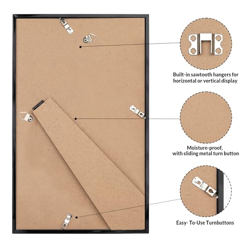 LaVie Home 5x10 Picture Frame for Wall Display, 5x10 Black Picture Frame with HD Plexiglas, 5 x 10 Photo Frame 1 Pack, Display Frame for Vertical or Horizontal, Classic Collection