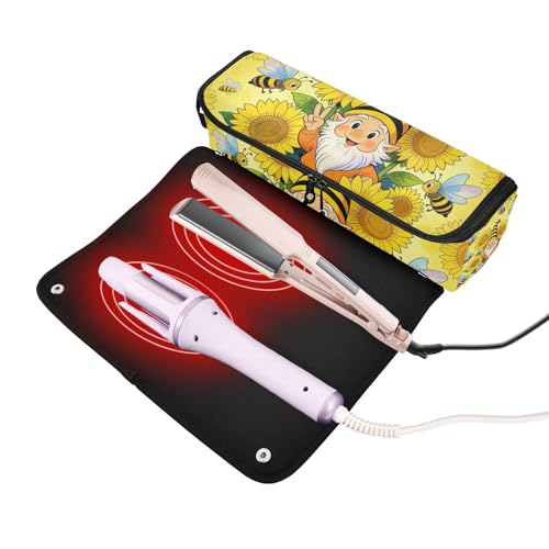 Bolsa de viaje para herramientas de cabello con tapete resistente al calor removible para planchas grandes y rizadores miniatura 2