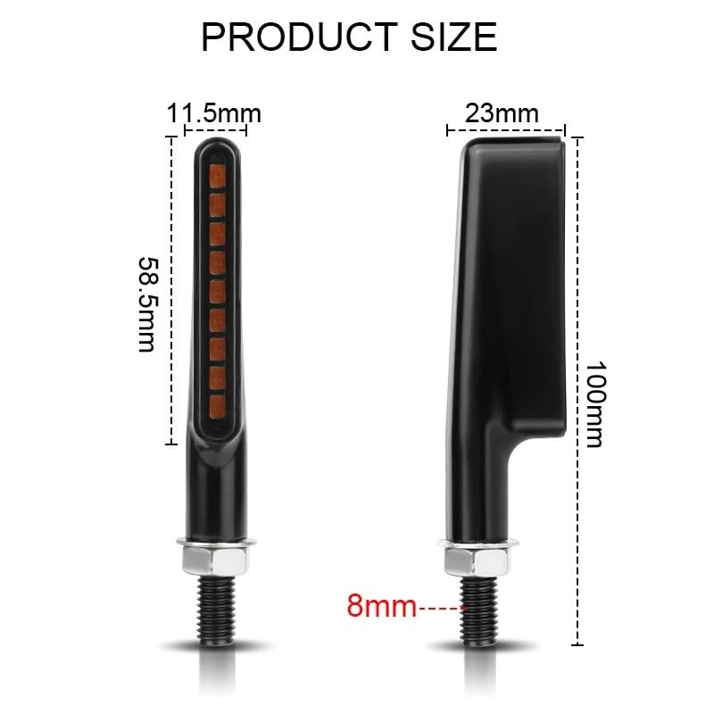 Clignotant LED pour moto phare de signalisation universel étanche