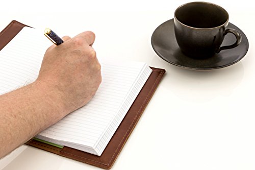 Thick Top Grain American Cowhide Leather Cover By Diy Indispensables For Included Us Military Log Record Book 5-1/4 X 8 Inch Nsn 7530-00-222-3521 Refillable Made In Usa (Saddle Rustic) #TOP4