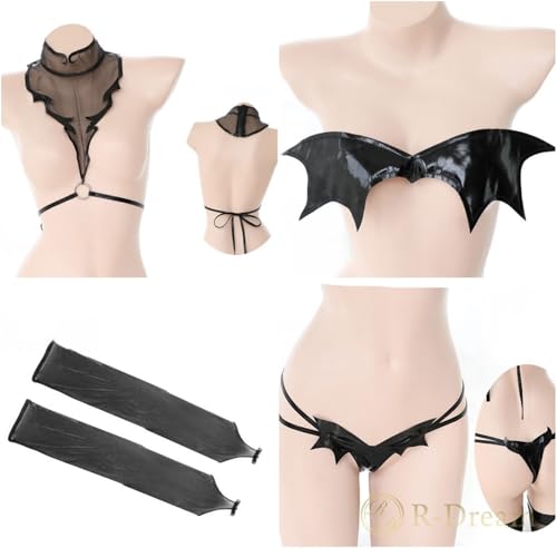 [R-Dream] サキュバス コスプレ セクシー フルセット 悪魔 コスチューム 衣装 翼 小悪魔 デビル ハロウィン ボンテージ 仮装 過激 変態 エロ エッチ R2296 - 画像5