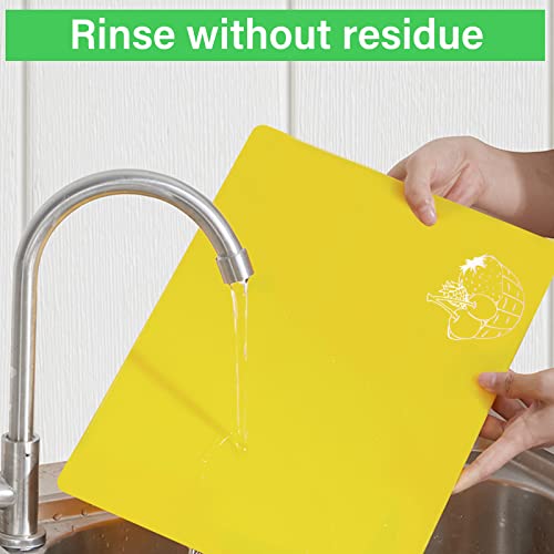 Fantasyon Plastic Cutting Boards Flexible Cutting Mat Colored Chopping Board With Food Icons For Kitchen Meat And Vegetables Set Of 4 #TOP5