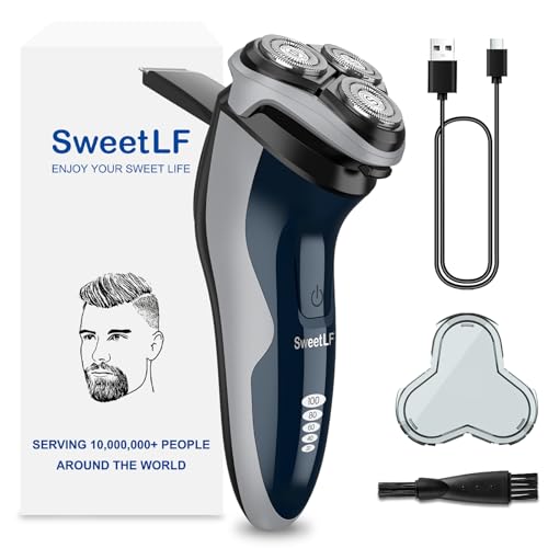 SweetLF Electric Razor for Men with Pop-Up Trimmer, IPX7 Waterproof Electric Shaver, Rechargeable...