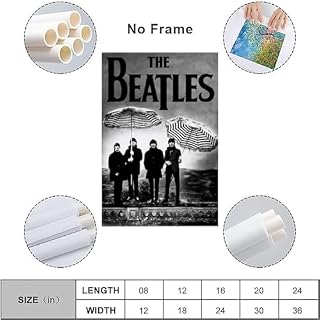 YBRAVO Poster décoratif sur toile Beatles noir et blanc – Impression d’art moderne pour chambre à coucher – 50 x 75 cm - Les Beatles, Paul McCartney, John Lennon, RIngo Starr, George Harrison YBRAVO Poster décoratif sur toile Beatles noir et blanc - Impression d'art moderne pour chambre à coucher - 50 x 75 cm – Image 3